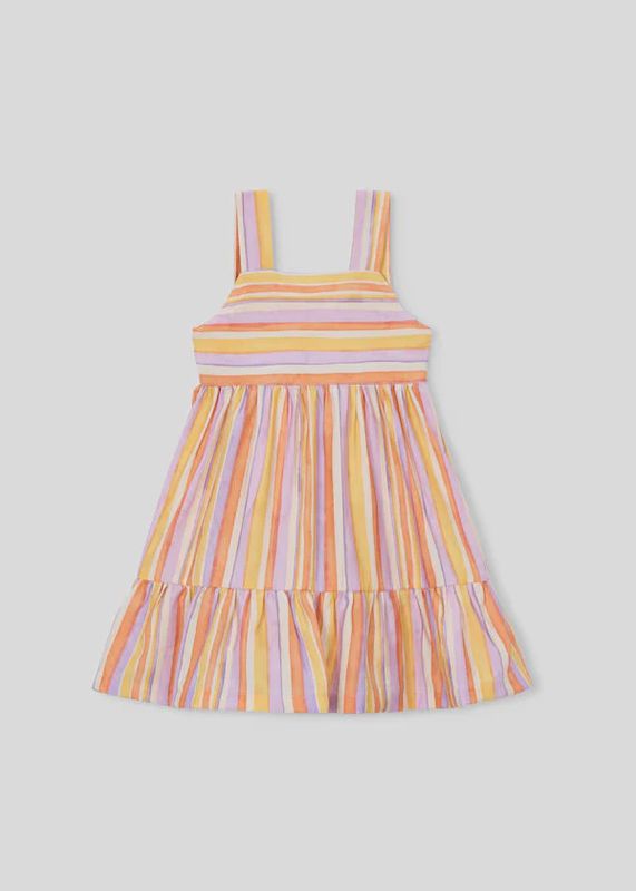 Mayoral 3936 Lilac + Yellow Striped Dress
