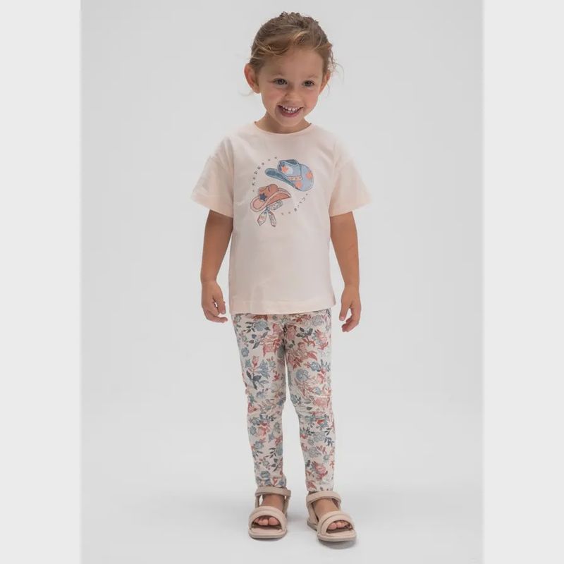 Mayoral 3727 2pc Salmon Rodeo Legging + Tee Set