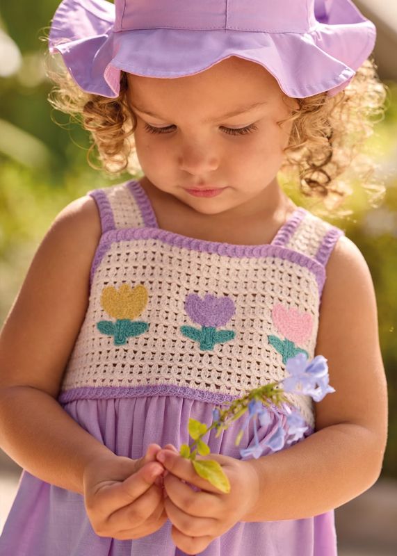 Mayoral 1931 Infant Lilac Crochet Dress