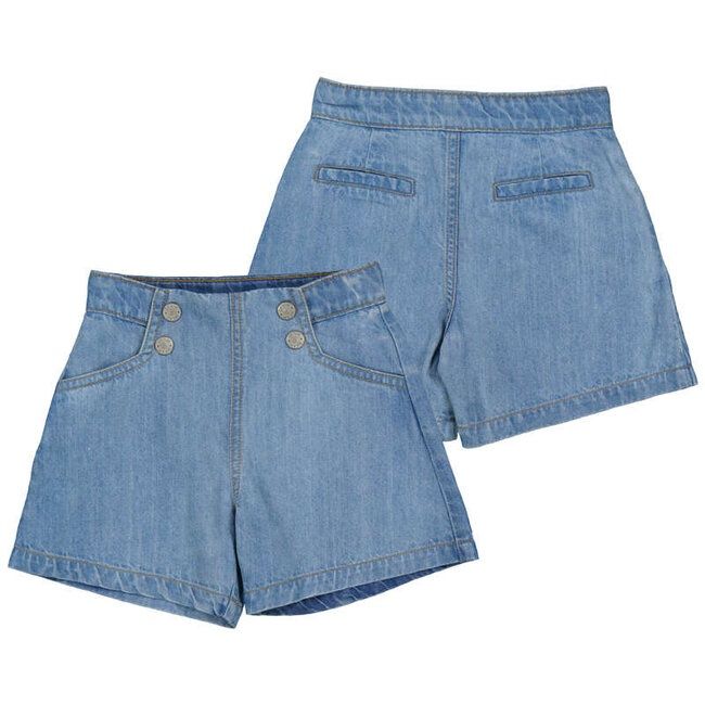 Mayoral 3224 Girls Light Wash Denim Bermuda Short