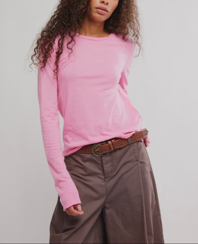 Free People/Nova Tee L/s/Pink Carnation