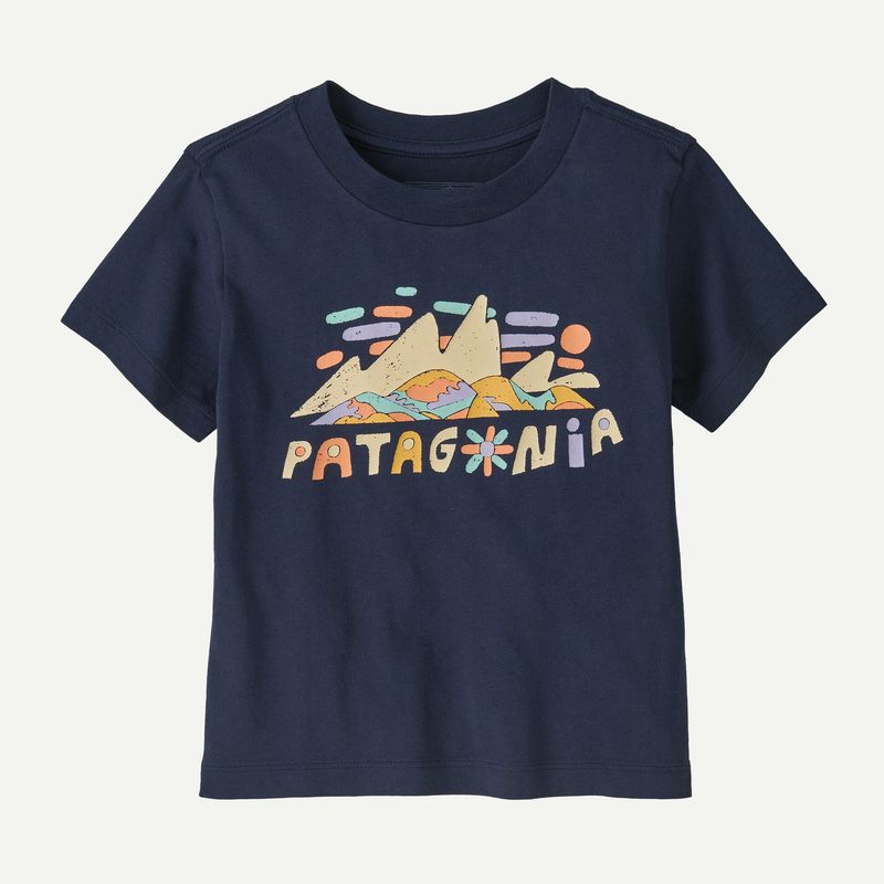 Patagonia/Baby Graphic T-Shirt/FsBN/Fitz Roy Superbloom/Navy