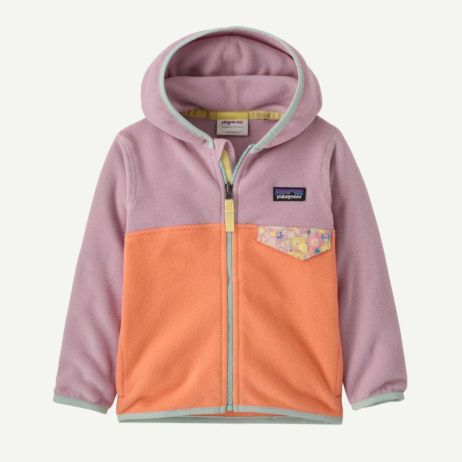 Patagonia/Baby Micro D Snap-T jkt/Peach Sherbet with Quiet violet/3-6m