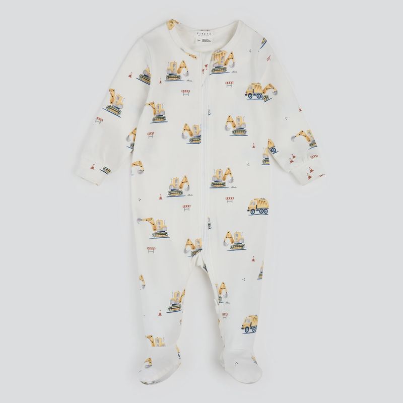 Footed Sleeper Knit/Off White-Petit Lem