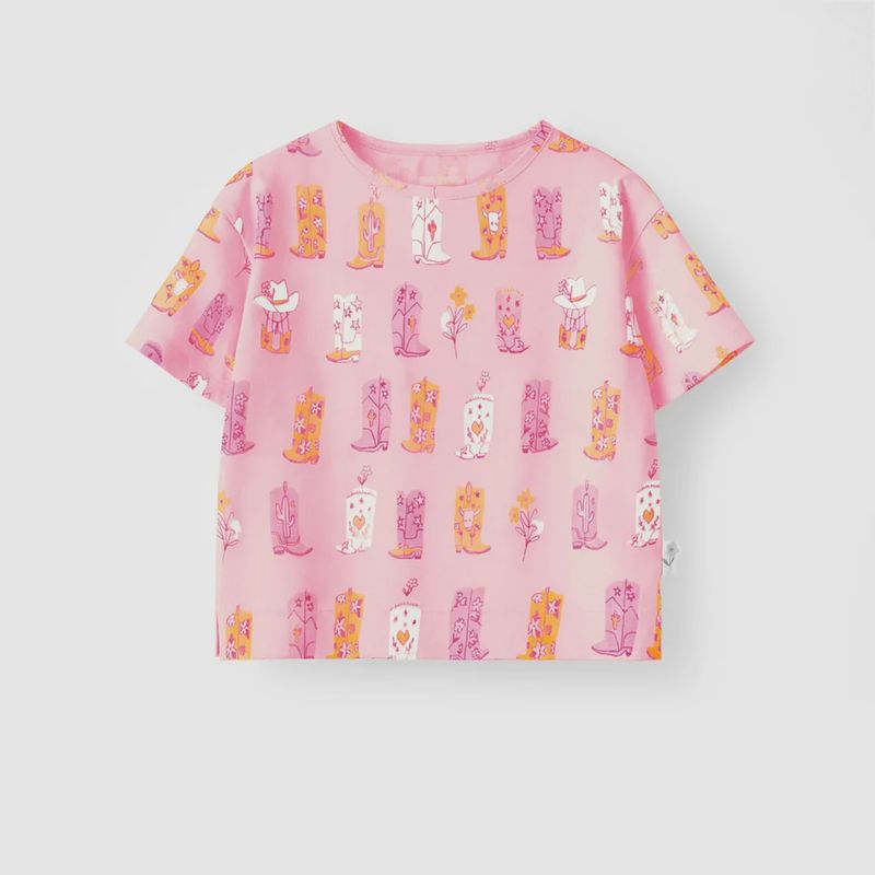 Souris Mini/Pink Cowboy Boot T-shirt