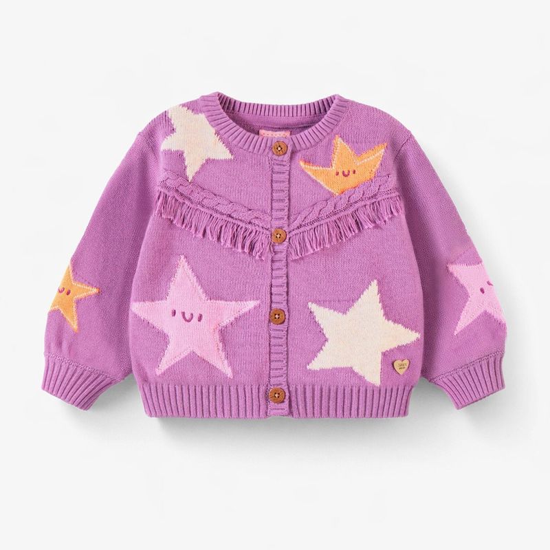 Souris Mini/Purple Star Cardigan baby