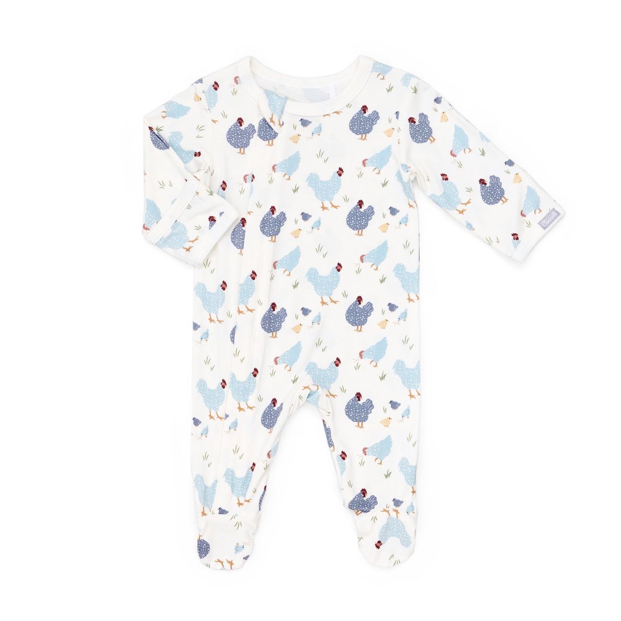 Coccoli Blue Chicken Modal Zipper Footie