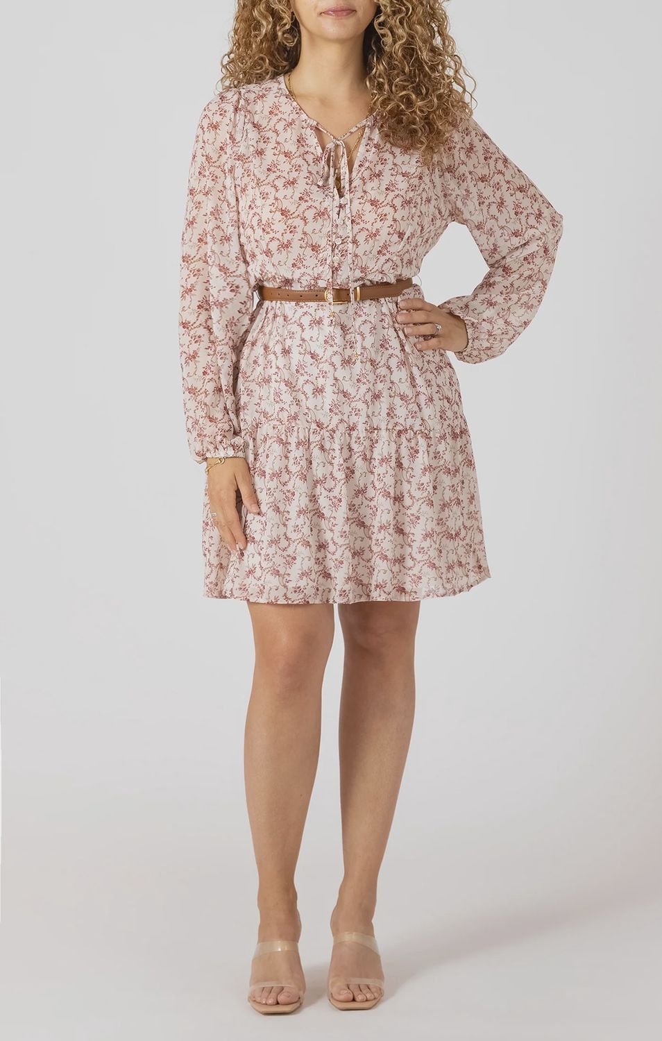 Dex/Tiered Mini Dress/Floral Vine
