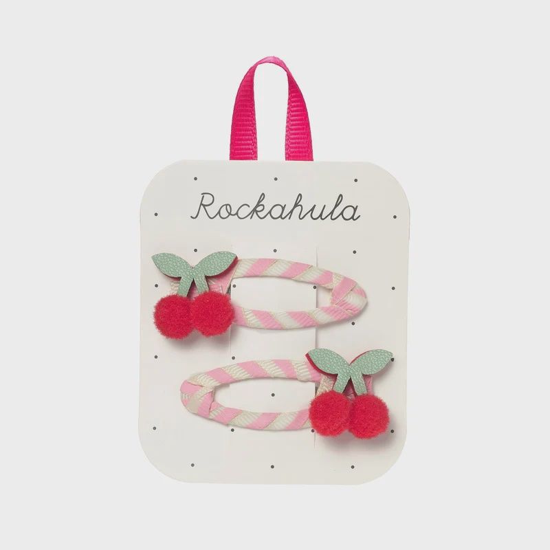 Rockahula Cherry kiss stripy clips