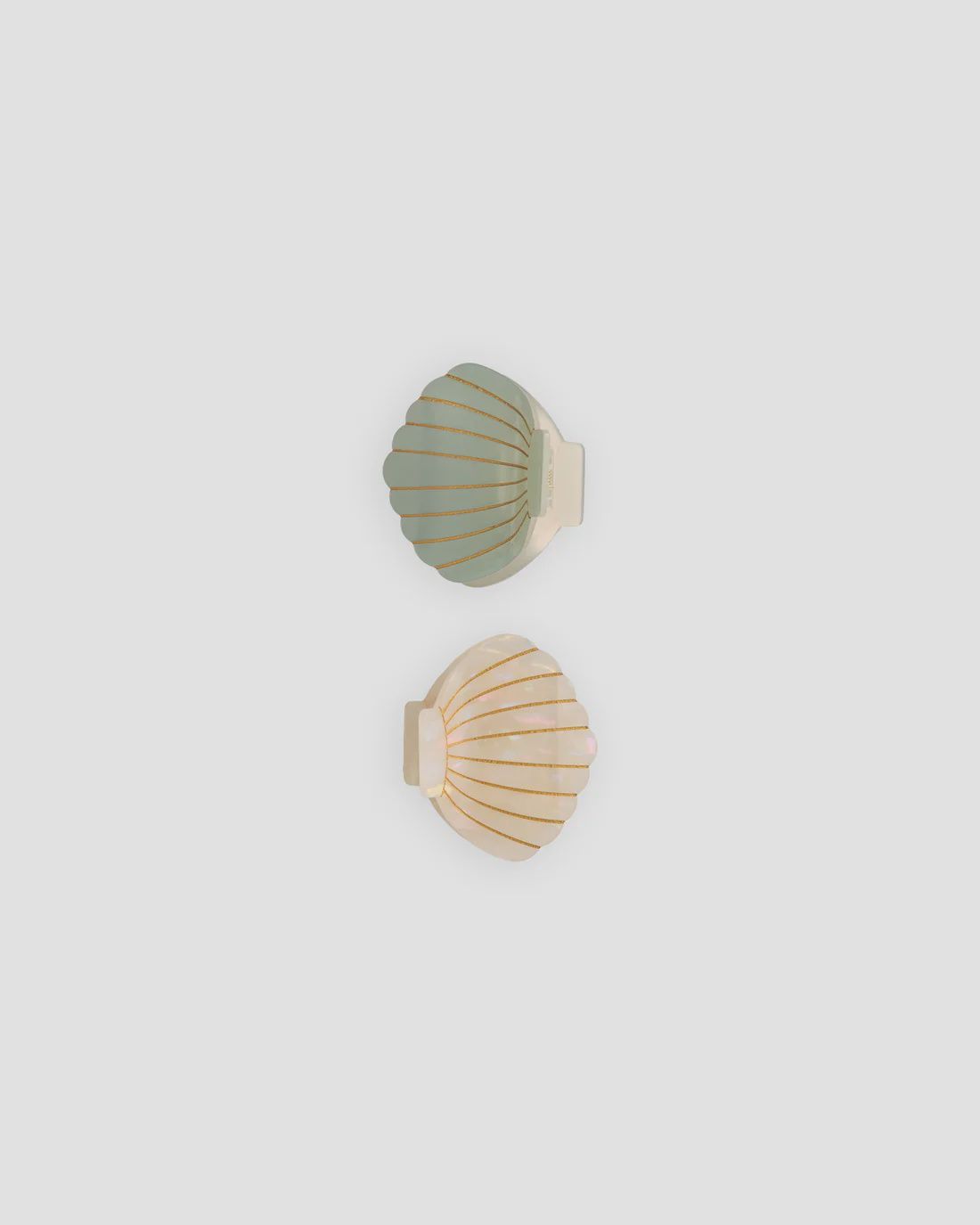 Rylee+cru shell Clip Set/Seafoam/Natural