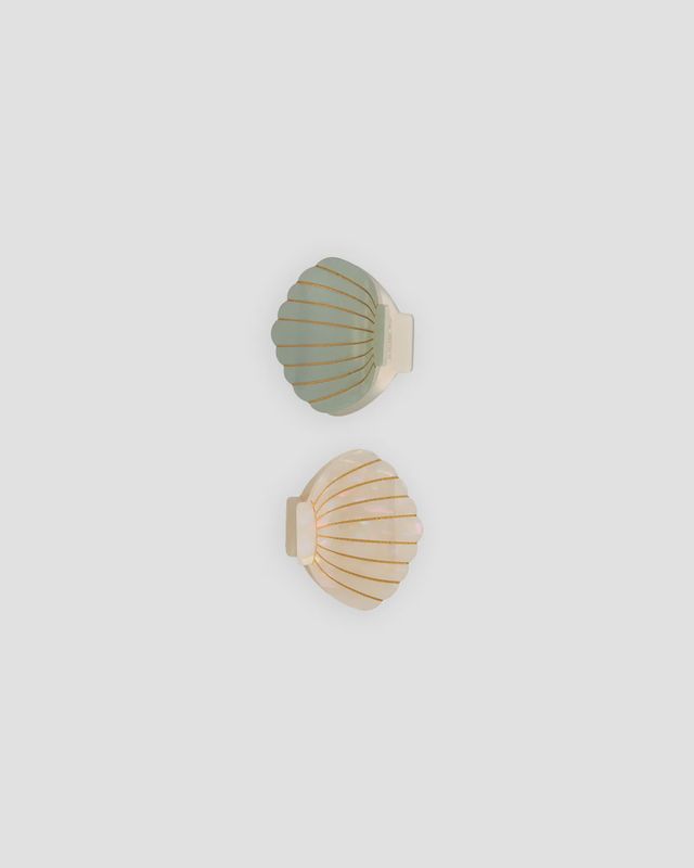 Rylee+cru shell Clip Set/Seafoam/Natural
