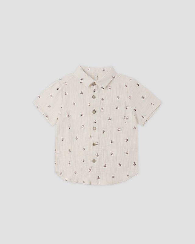 Rylee+cru collared Short Sleeve Shirt/Anchors