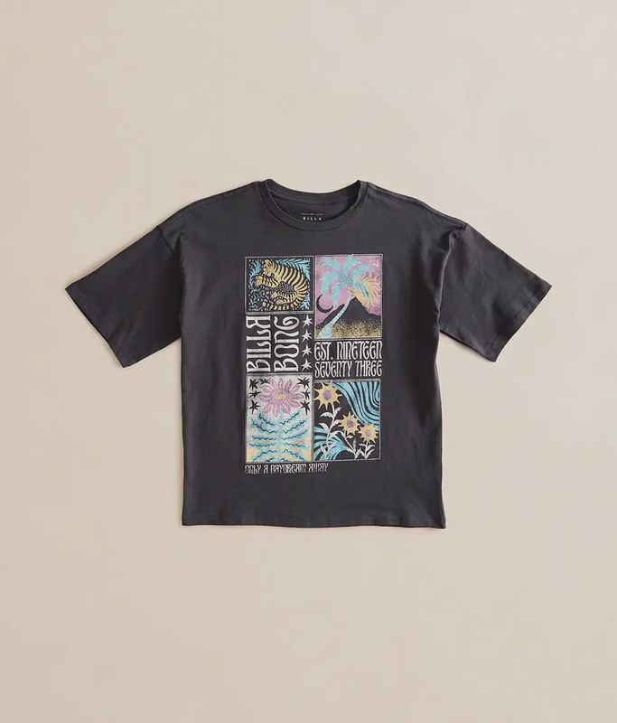 Billabong / Girls Daydream Oversized T-Shirt / Black Sands