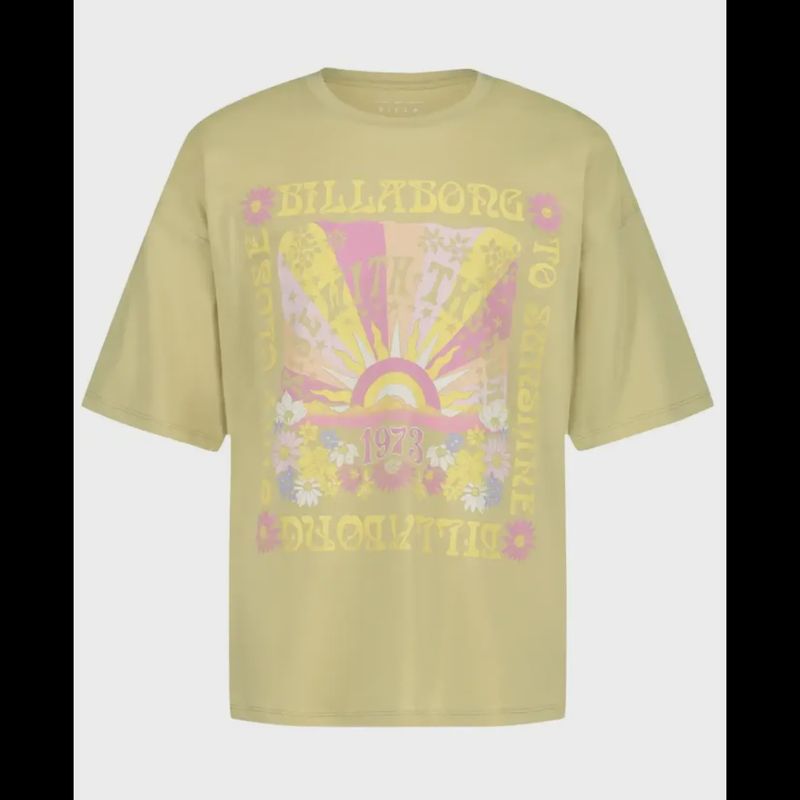 Billabong / Girls Sunshine Oversized T-Shirt / Sage Green
