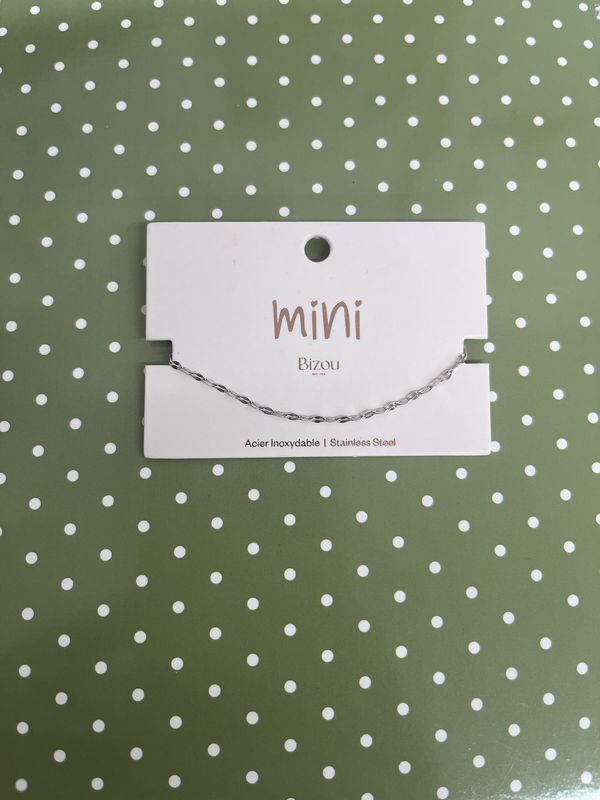 Mini silvered mesh bracelet in stainless steel