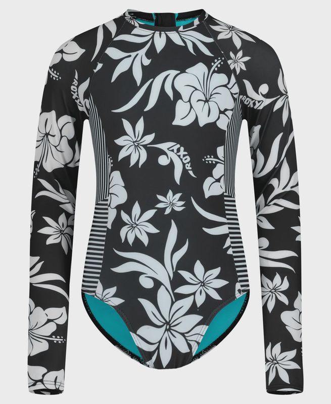 Roxy/Girls Oversized floral onesie/Phantom