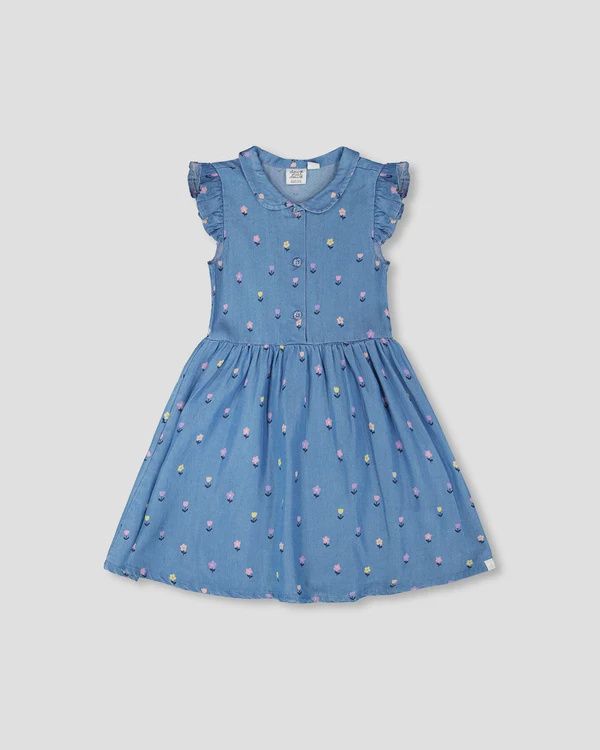 Deux Par Deux/Sleeveless Button Down Dress/Printed Flowers on