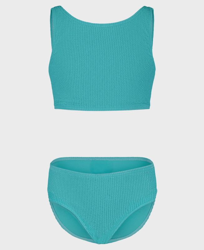 Roxy/Girls Crinkle Texture Bikini Set/Blue Radiance