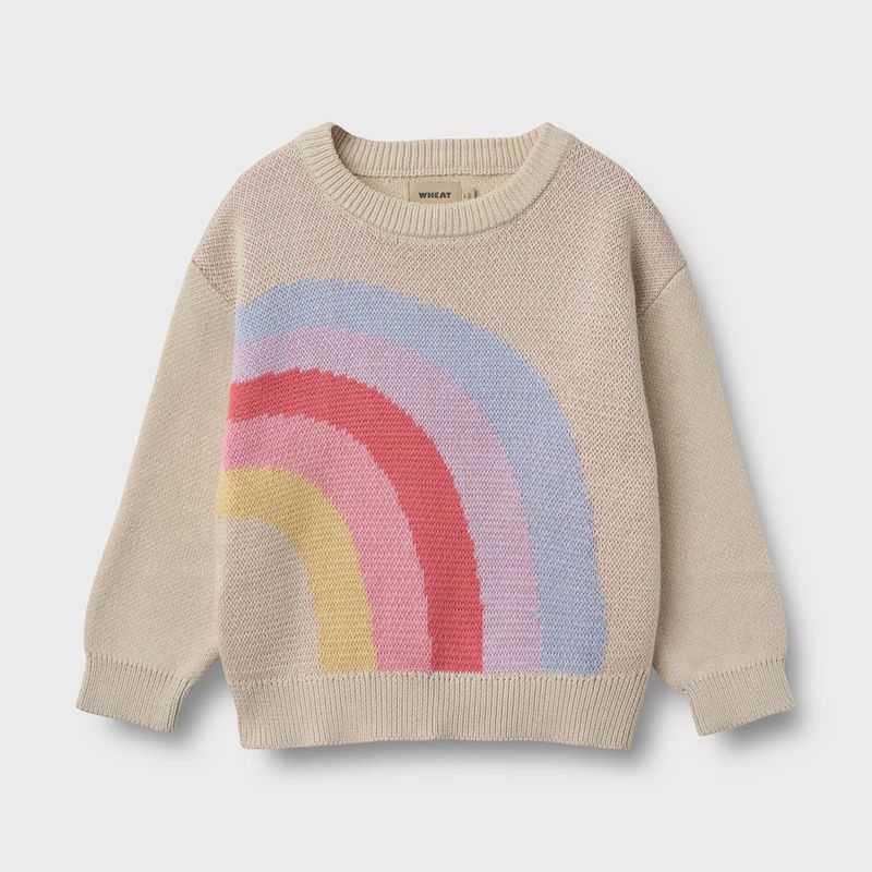 Wheat/Jacquard Pullover Solveig/Rainbow