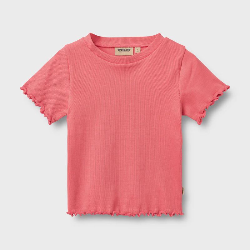 Wheat/Rib T-Shirt S/S Alicia/Watermelon