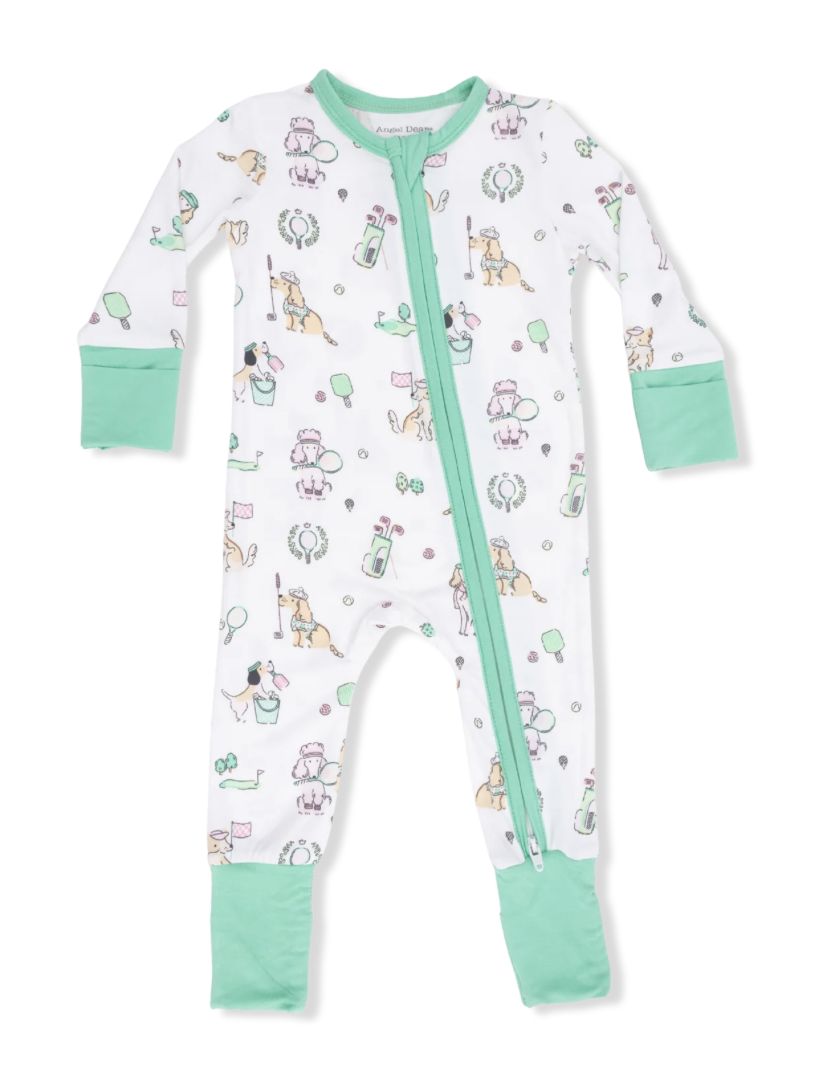 Convertible Romper / Country Club Dogs Pink