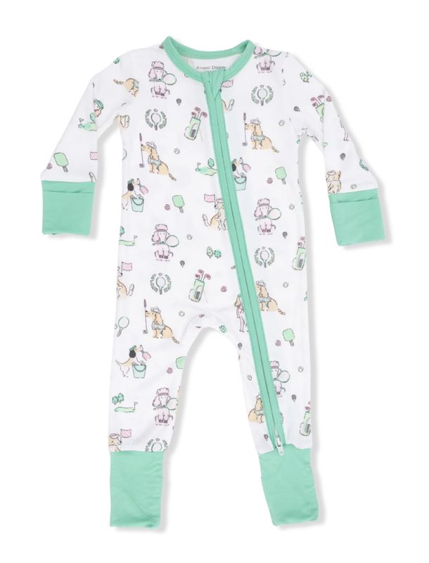Convertible Romper / Country Club Dogs Pink