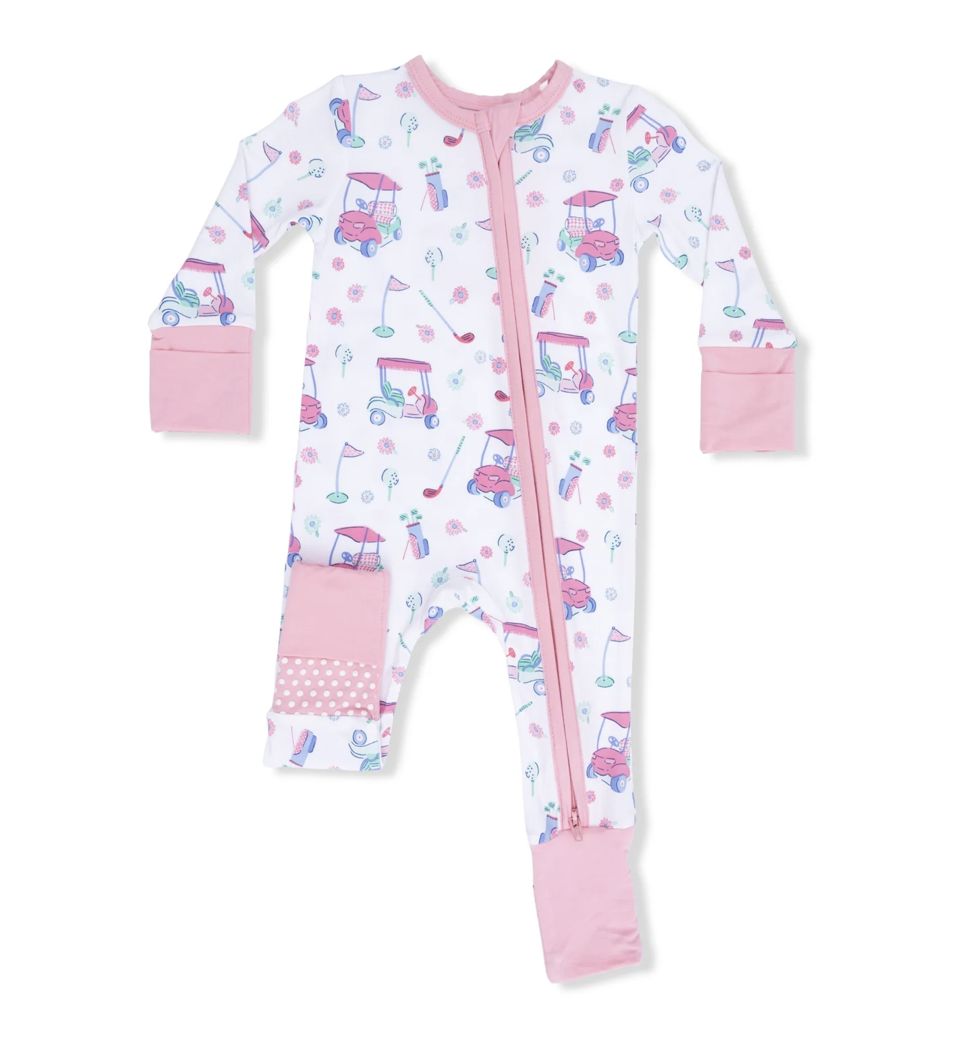 Convertible Romper / Golf Carts and Flowers