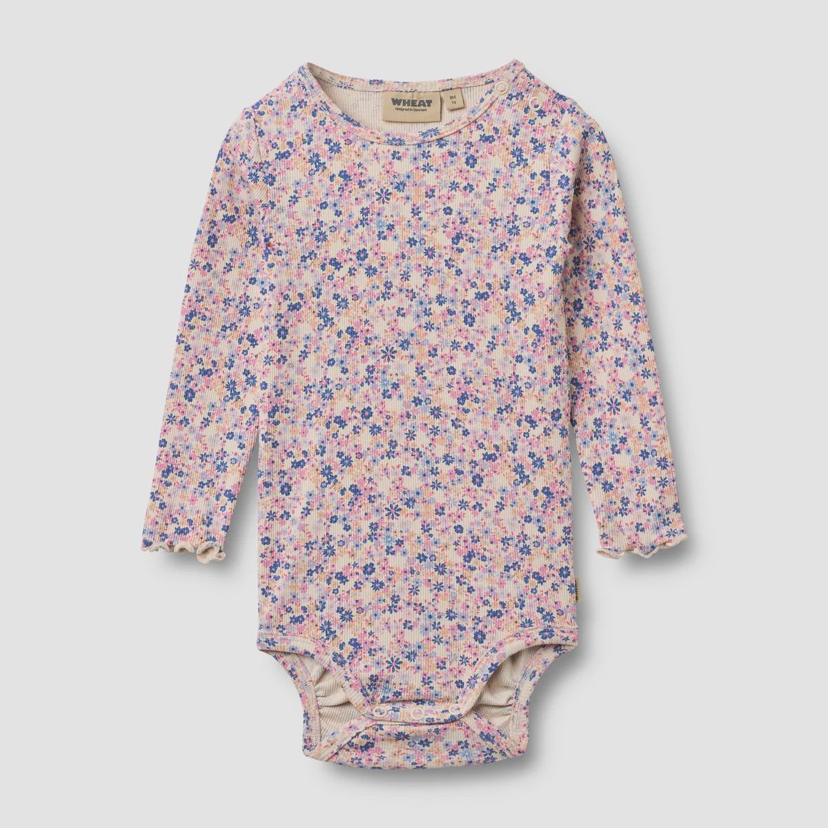 Wheat/Body L/S Rie/Pink Blue Flowers