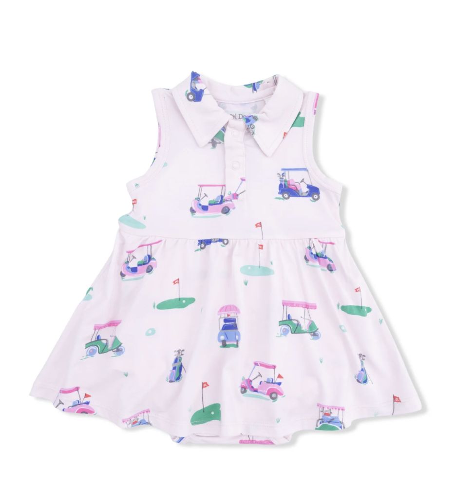 Polo Tennis Dress / Vintage Golf Carts Pink