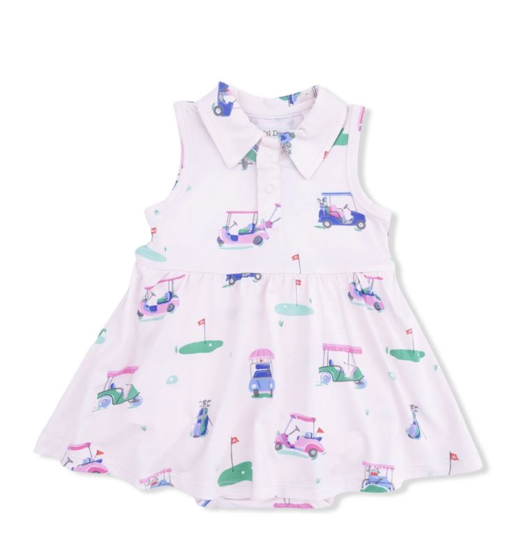 Polo Tennis Dress / Vintage Golf Carts Pink