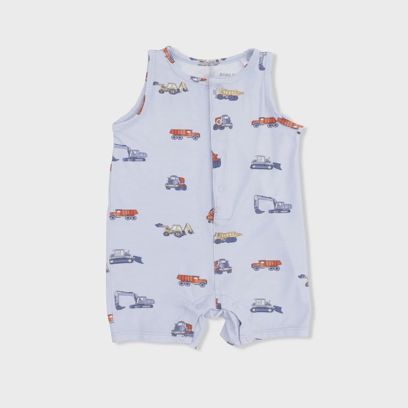 Sleeveless Shortie Romper / Construction Vehicles