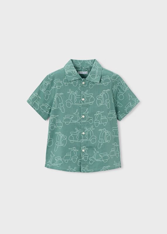 Mayoral/Boys S/S Moped Button Shirt/Teal