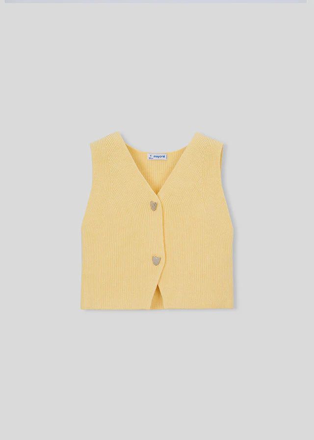 Mayoral/Girls Knit Vest/Yellow