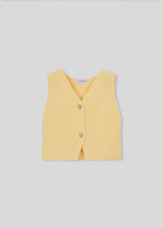 Mayoral/Girls Knit Vest/Yellow