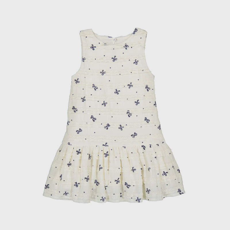 Mayoral/Girls knitted Dress/White Bows