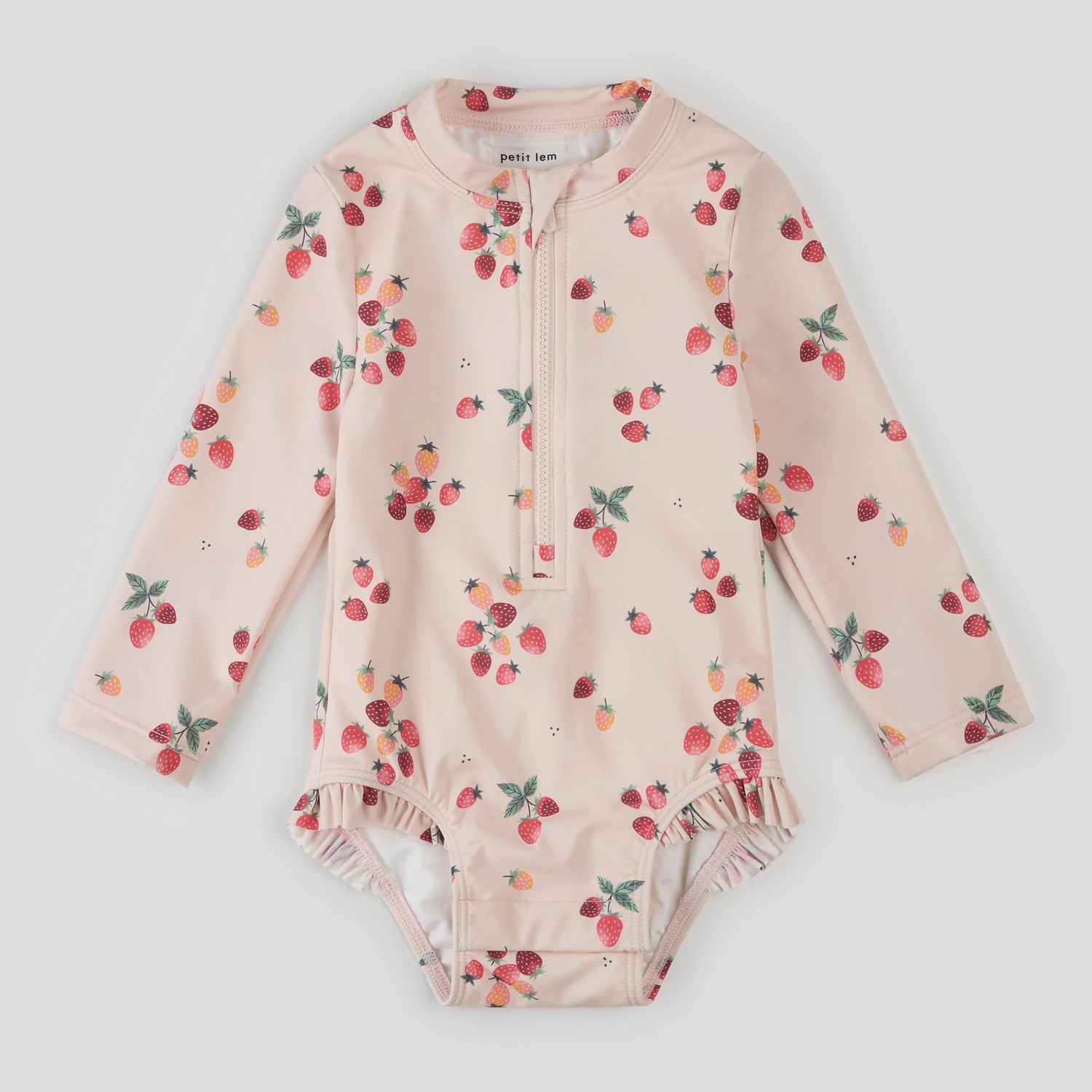 Petit Lem/1 PC Swimsuit/Pink Strawberries