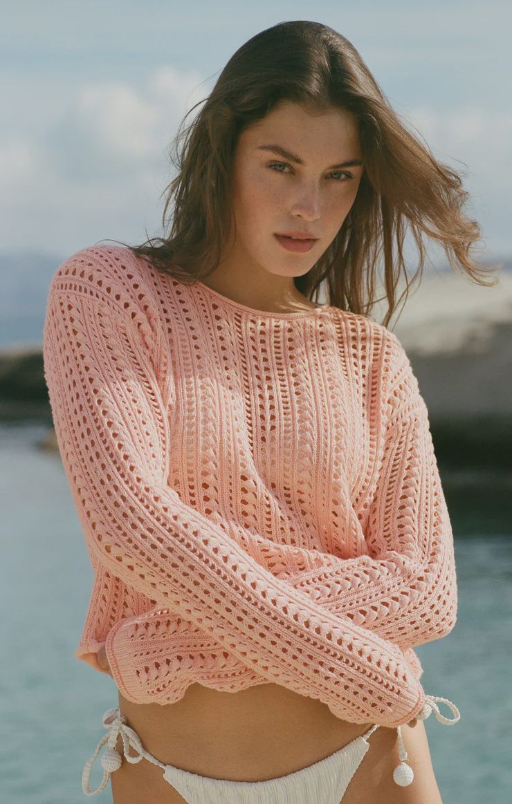 Z Supply/Upland Crochet Sweater/Bellini