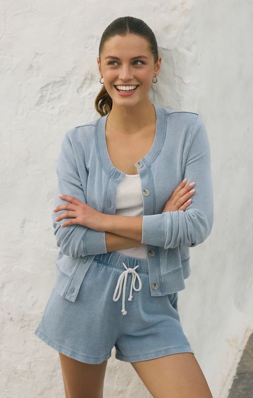 Z Supply/Hunter Knit Denim Short/Ocean Air Indigo
