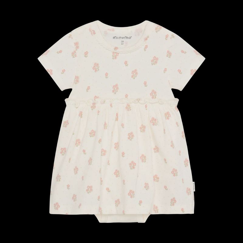 Minymo/Baby Girl Body Dress SS/Pink Flowers