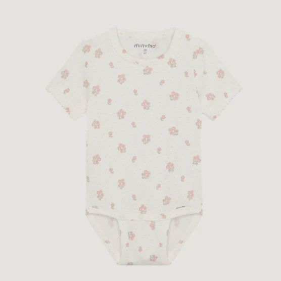 Minymo/Baby Girl Body SS AOP/pink Flowers