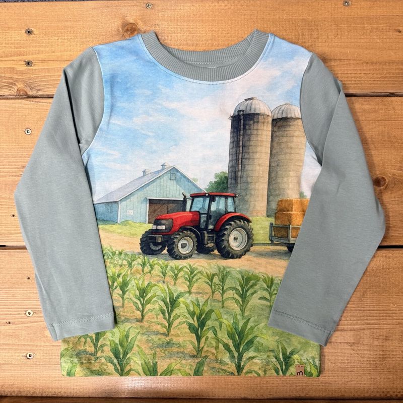 Minymo/Tee LS/Tractor Bails/Green