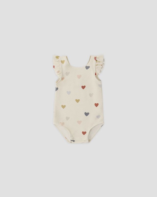 Quincy Mae/scoop Back one-piece Swimsui/Confetti Hearts