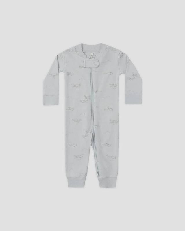 Quincy Mae/Zip Longsleeve Sleeper/Airplane