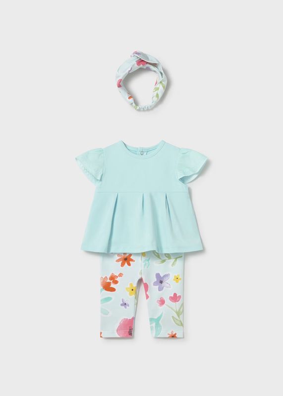 Mayoral/Infant 3-Pc Set with Floral Leggings &amp; Headband/Hawaii/