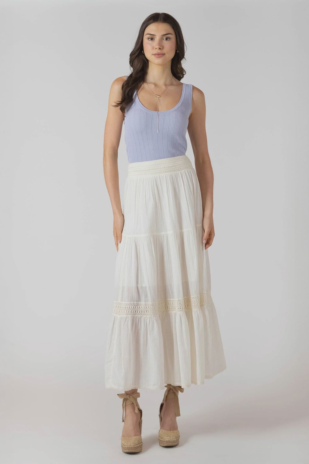 Dex/Crochet Maxi Skirt/Ecru