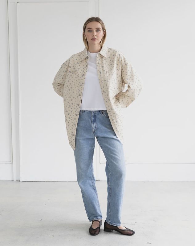 Brunette The Label / Floral Shania Jacket / Cream-Blue
