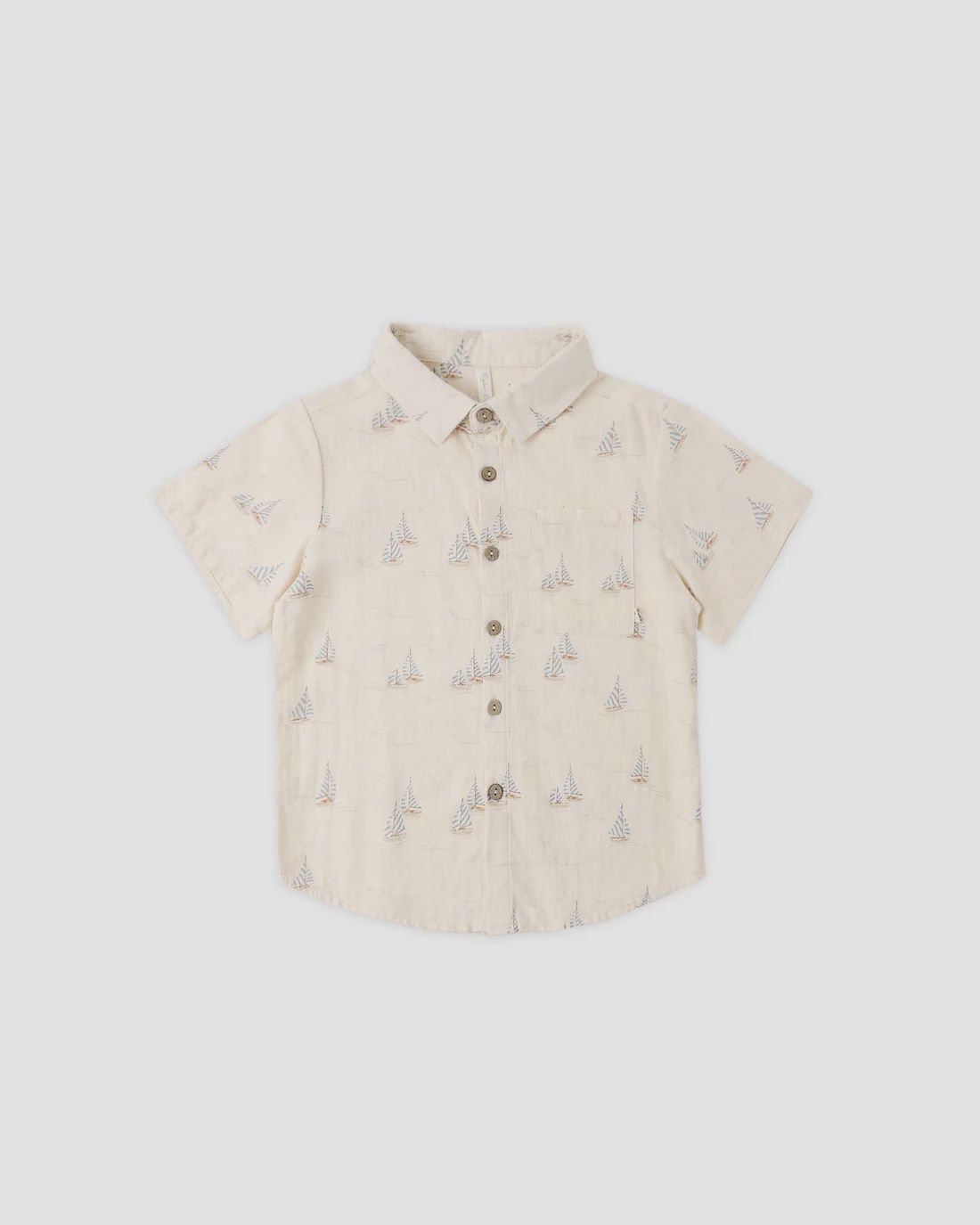 Rylee+Cru/Boys Collared Short Sleeve Shirt/Sail