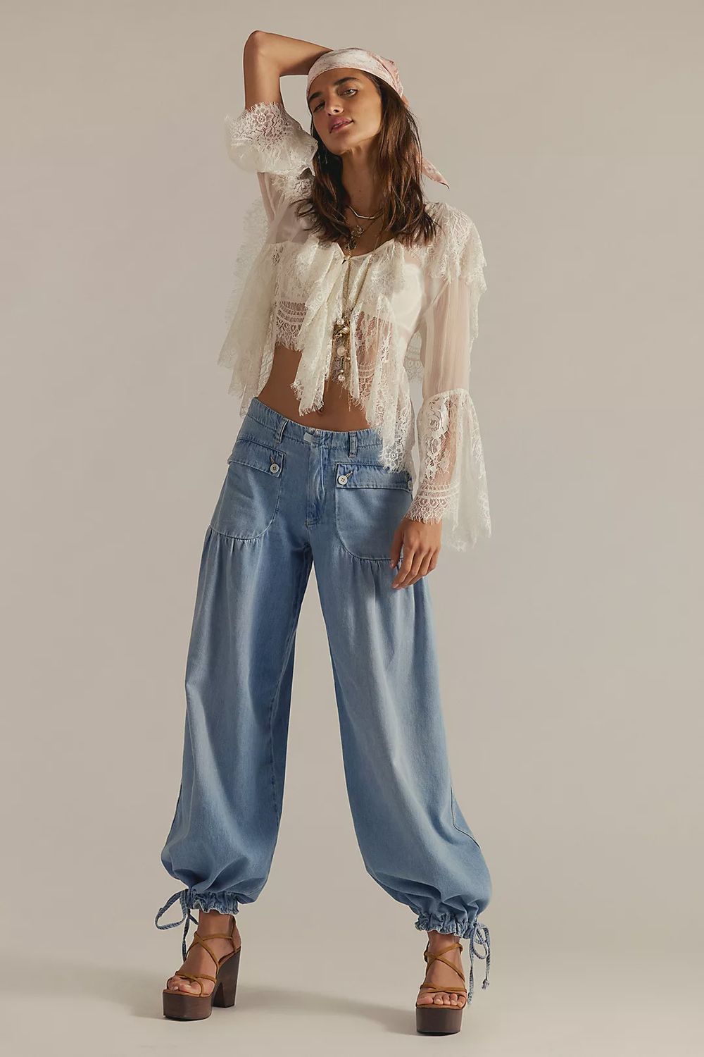 We The Free Lotus Balloon Jeans in Bijou Blue