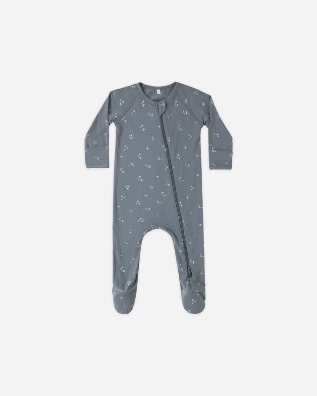 Quincy Mae Bamboo Zip Footie Starlight