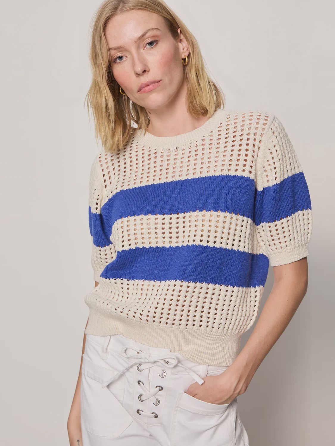 Sanctuary/Beachside Openwork Tee/Collagen w Luminous